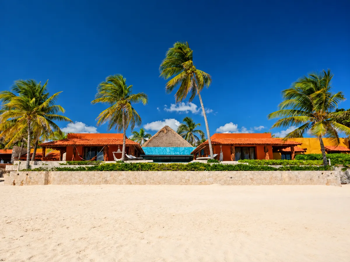 Casa Corazon's casitas seen from the beach